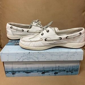 𝅺Sperry Bluefish White Tumbled Boat Shoes Size 9